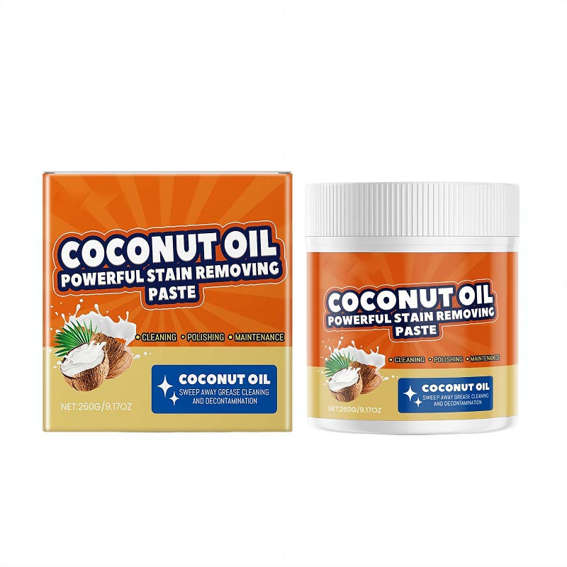 Cleaning Paste – Coconut Oil 3-in-1 Powerful Cleaner for Kitchen, Removes Tough Grease Stains From Oven, Stove & Grill, with Citric Acid & Shine-enhancing Formula - Image 1